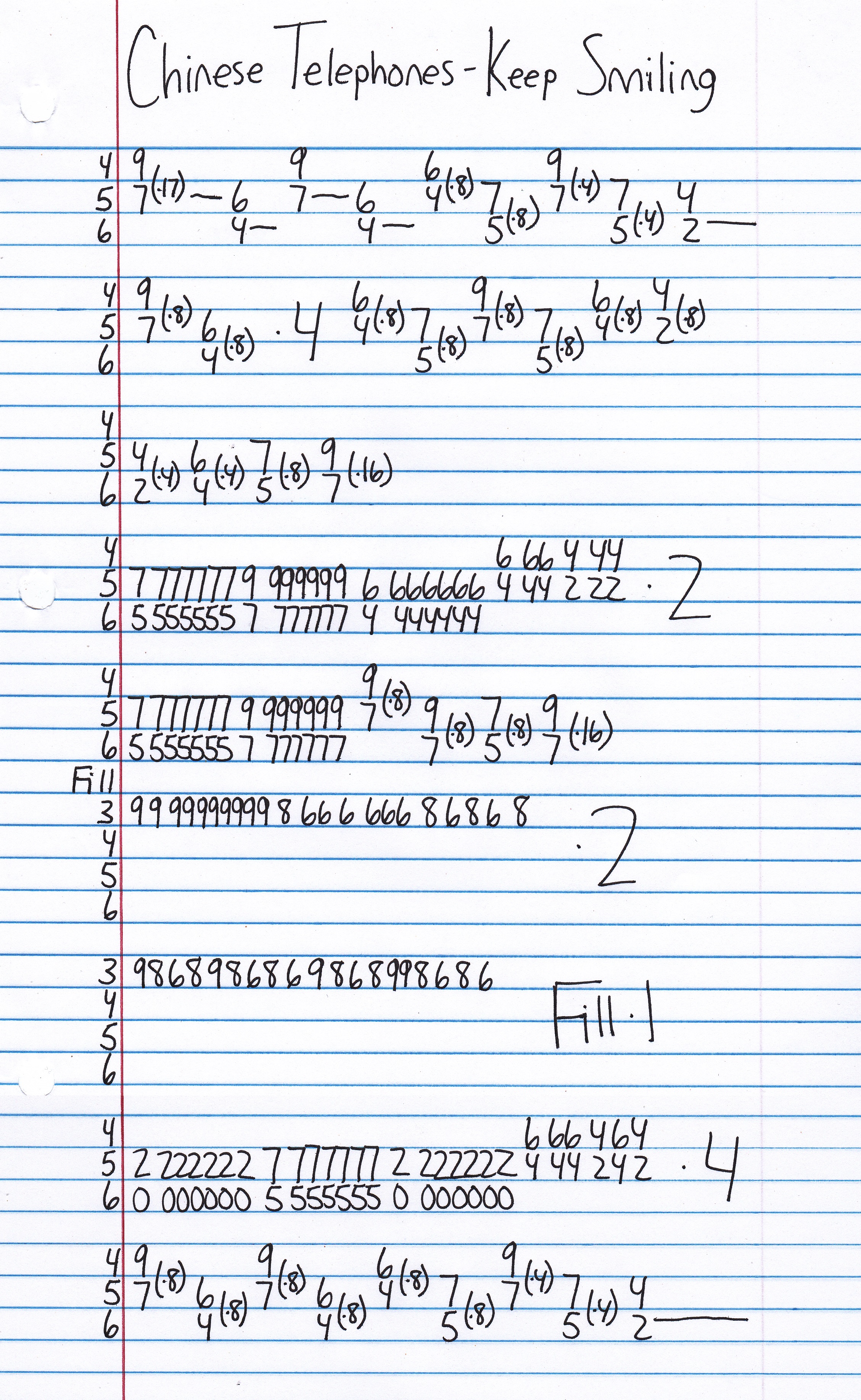 High quality guitar tab for Keep Smiling by Chinese Telephones off of the album Chinese Telephones. ***Complete and accurate guitar tab!***